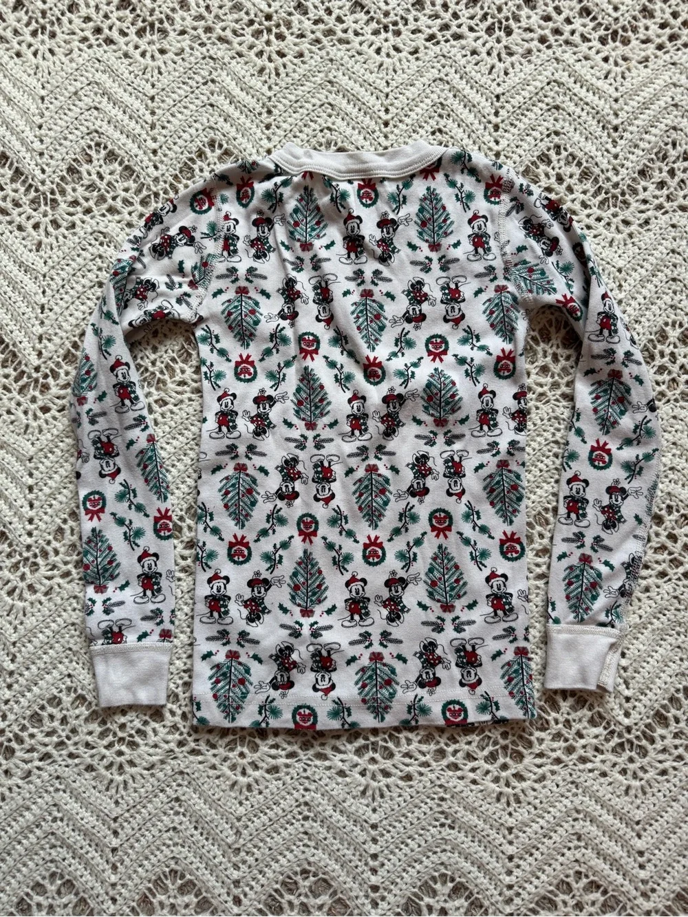 Hanna Andersson Disney Christmas Pajama Set Mickey Size 6/7 Organic Cotton